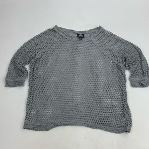 Bobeau Mesh Top Light gray Size Small 3/4 length sleeve Lightweight